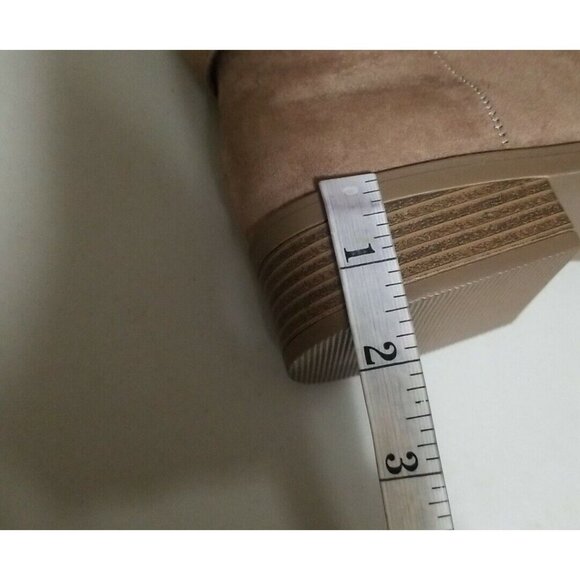 Womens Suede Knee High Boots Taupe Size 8 & 7.5  M warm fabric inside - Picture 10 of 11